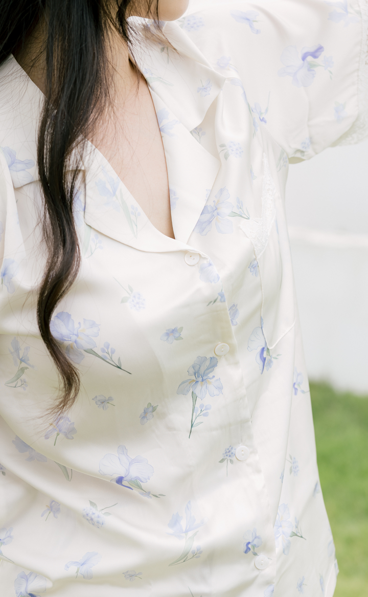 Cozy • Satin Short Sleeve Pajamas Set (Short Pants)