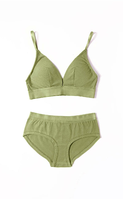 [SET] Summer Dairy • Modal Bralette(Army Green) - Celessa Soft Clothing