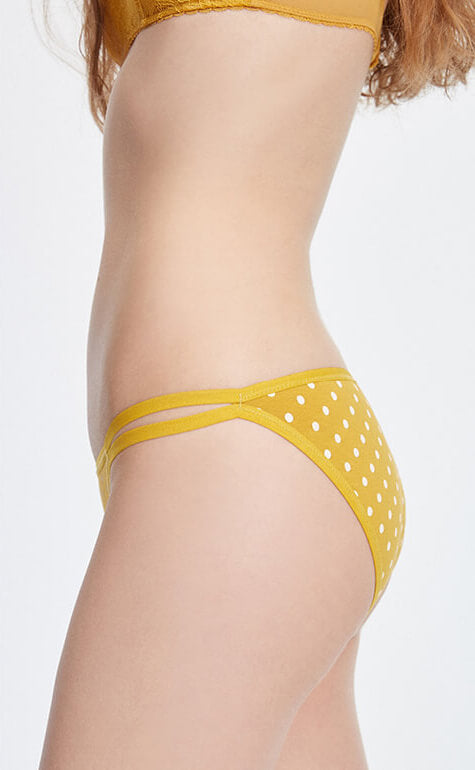 California Sunshine • Low Rise Cotton Double Lace Strap Hipster Panty - Celessa Soft Clothing