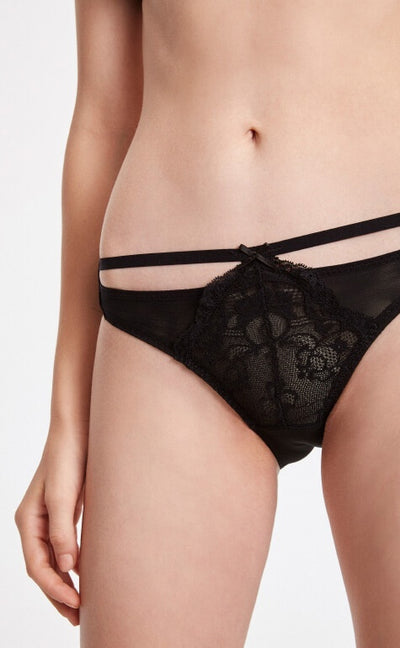 Legend of Dark Night • Mid Rise Mesh Lace Detail Brief Panty - Celessa Soft Clothing