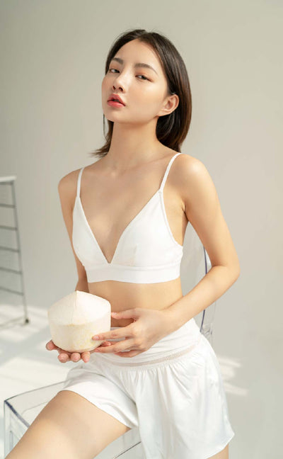 Summer Dairy • Modal Bralette(Coconut White) - Celessa Soft Clothing